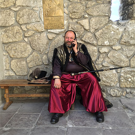 Cossack on a Cell Phone Lviv Ukraine1