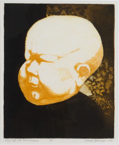 baby self with mt st helens