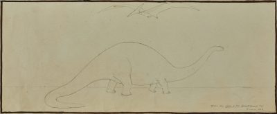 Study for Valley of the Brontosaurus #2, 2019, 8"x20"