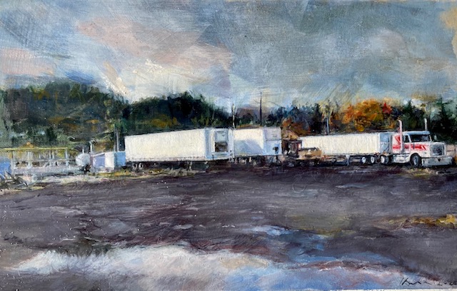 Truck Lot After Rain