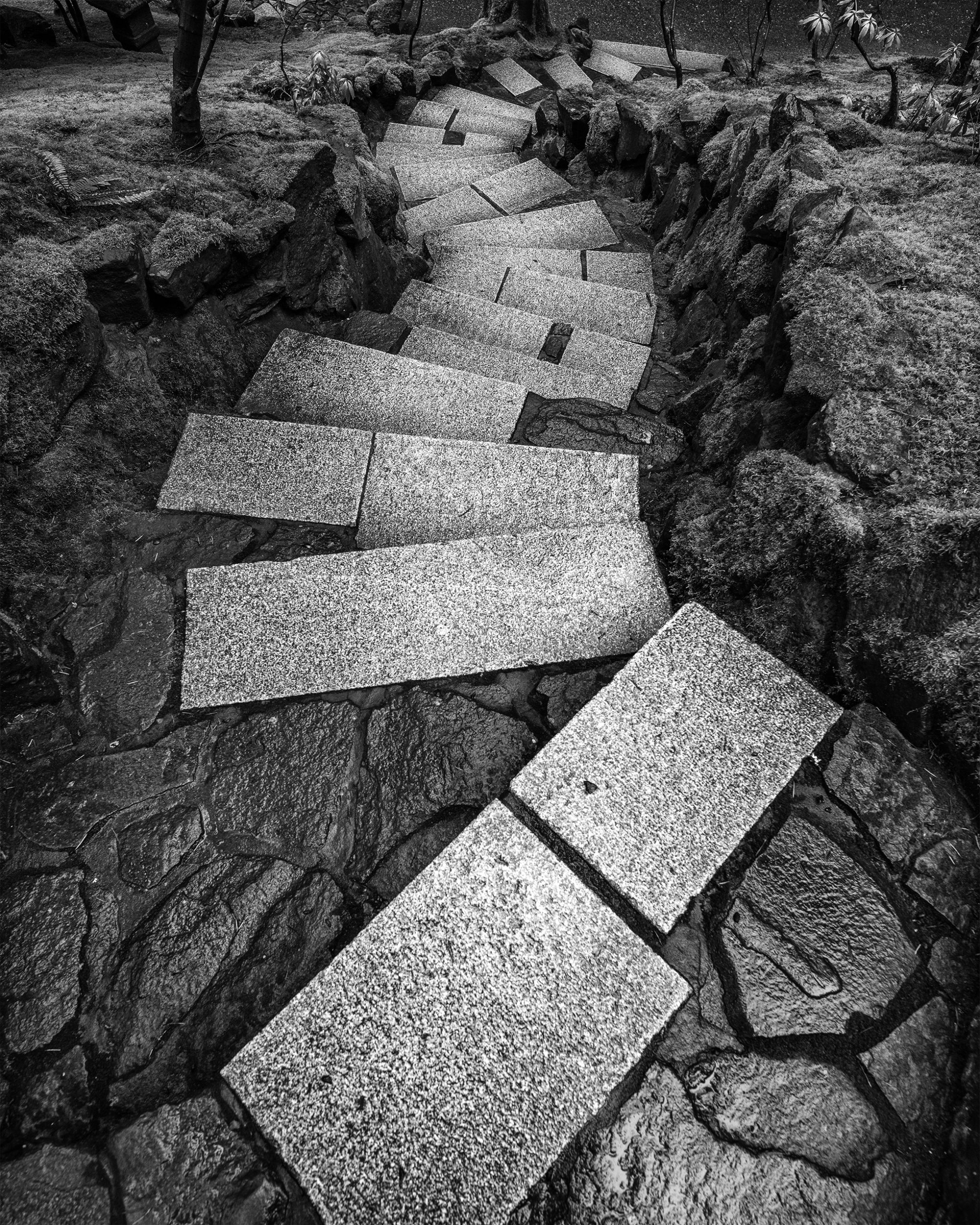 WET STEPS, JAPANESE GARDENS (VERTICAL) 46616 (SOLD) Augen Gallery
