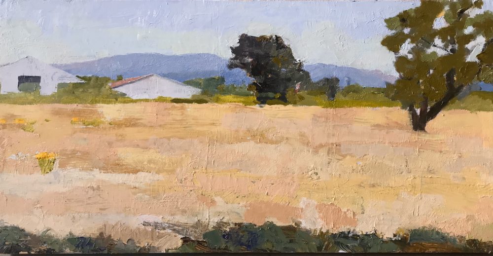 Long Abandoned Farm 16” x 31-3/8” oil on panel 2023