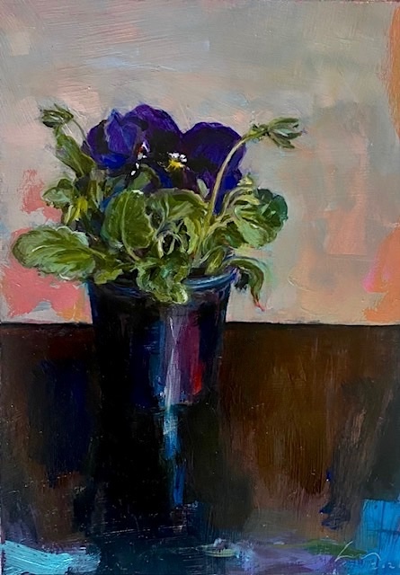 Pansies In A Dark Green Pot, 2026